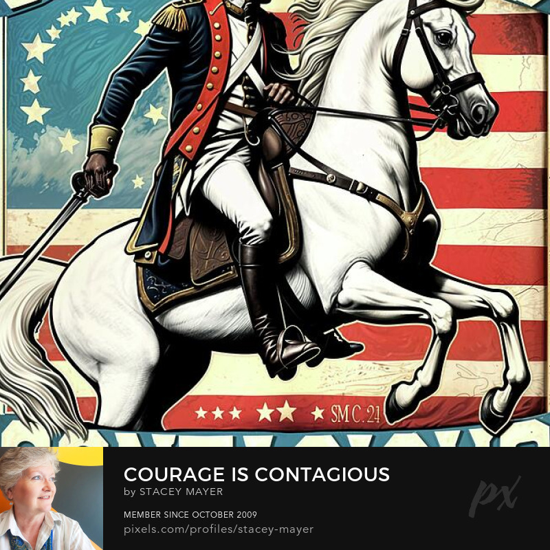 Courage is Contagious, original digital painting by Stacey Mayer C. 2024