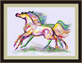 Crayon Brigh tHorses by Stacey Mayer C. 2018